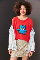 Urban Outfitters Truly Madly Deeply Plush Teddy Sweatshirt,red,s