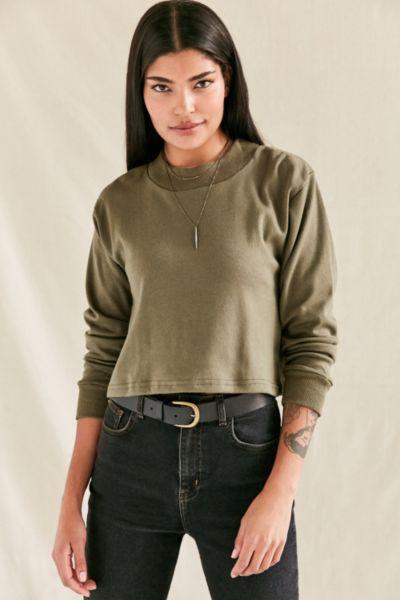 Urban Renewal Vintage Military Long-sleeved Mock Neck Top