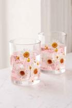 Urban Outfitters Pressed Daisy Glasses Set,white,one Size