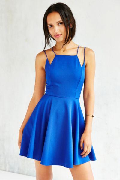 Urban Outfitters Silence + Noise Square-neck Strappy Skater Dress