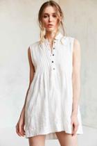 Urban Outfitters Kimchi Blue Nena Pintuck Tunic Top,white,s