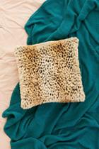 Urban Outfitters Leopard Faux Fur Pillow,cream,22x22
