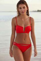 Urban Outfitters Out From Under Cutout Hipster Bikini Bottom,coral,l