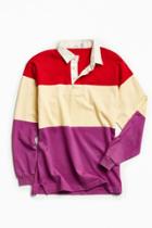 Urban Outfitters Vintage Vintage Red Cream + Violet Colorblocked Rugby Shirt
