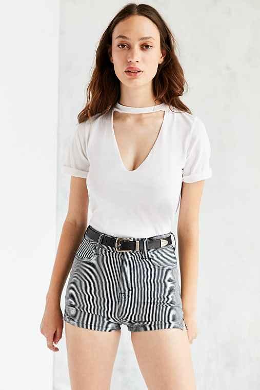 Urban Outfitters Truly Madly Deeply Cut It Out Tee,white,l