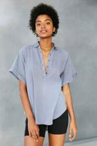 Urban Outfitters Bdg Madison Popover Blouse,blue,xs