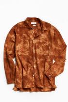 Urban Outfitters Uo Acid Bleached Drop Shoulder Flannel Button-down Shirt