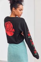 Urban Outfitters Rose Cropped Long-sleeve Tee