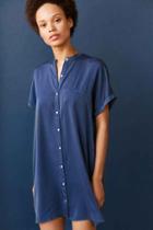Urban Outfitters Silence + Noise Satin Mini Shirt Dress,navy,xs