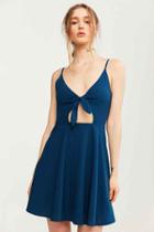 Urban Outfitters Kimchi Blue Tie-front Fit + Flare Dress,navy,8