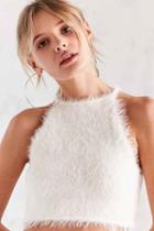 Urban Outfitters Kimchi Blue Cassie Fuzzy High Neck Cami,white,l