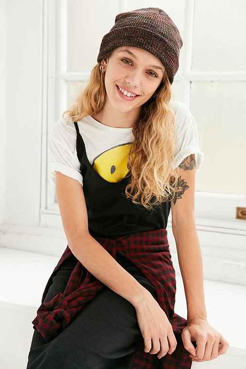Urban Outfitters Classic Knit Beanie,black Multi,one Size