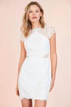 Keepsake Daydream Lace Mock Neck Mini Dress