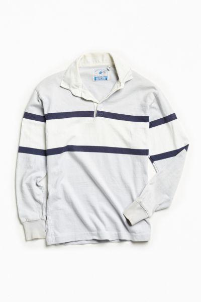 Urban Outfitters Vintage Vintage Lands End Grey Multi Stripe Rugby Shirt