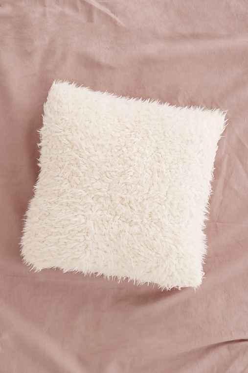 Urban Outfitters Faux Fur Pillow,cream,18x18