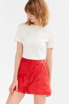 Cooperative Leather Button-down A-line Mini Skirt