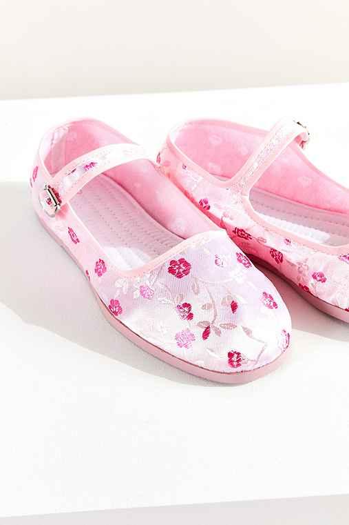 Urban Outfitters Satin Jacquard Mary Jane Flat,rose,9