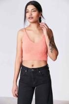 Urban Outfitters Kimchi Blue Fuzzy Cami,coral,l