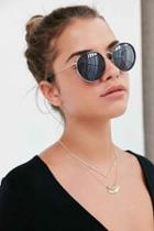 Urban Outfitters Charlie Metal Round Sunglasses,black,one Size