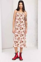 Urban Outfitters Ecote Shirred Gauze Midi Slip Dress,rose,s