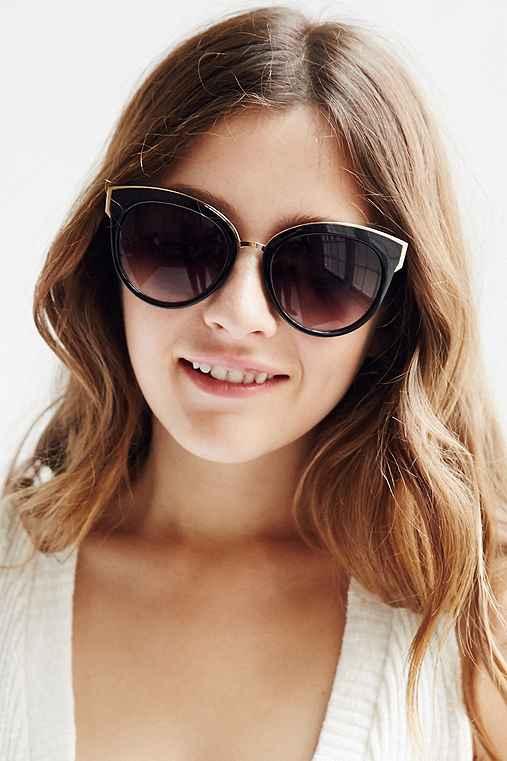 Urban Outfitters Vip Cat-eye Sunglasses,black,one Size