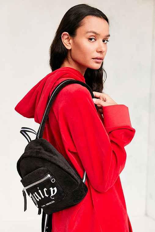 Urban Outfitters Juicy Couture For Uo Velvet Mini Backpack,black,one Size