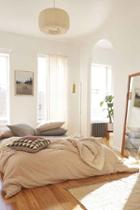 Urban Outfitters Heathered Jersey Duvet Cover,cream,twin Xl