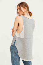 Urban Outfitters Bdg Brigid Fleece Babydoll Tank Top,grey,m