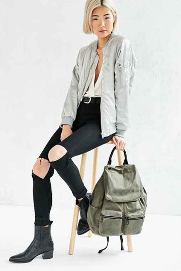 Urban Outfitters Canvas Army Backpack,green,one Size