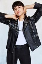 Urban Outfitters Silence + Noise Harper Studded Moto Jacket