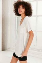 Urban Outfitters Truly Madly Deeply Slouchy Pocket Tee,white,m