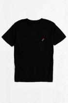 Urban Outfitters Embroidered Rose Tee,black,m