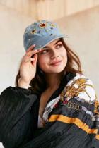 Urban Outfitters Denim Gemstone Baseball Hat,blue,one Size