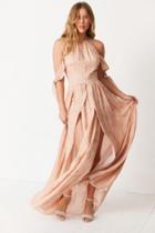 Urban Outfitters The Jetset Diaries Sierra Off-the-shoulder Tie-sleeve Maxi Dress