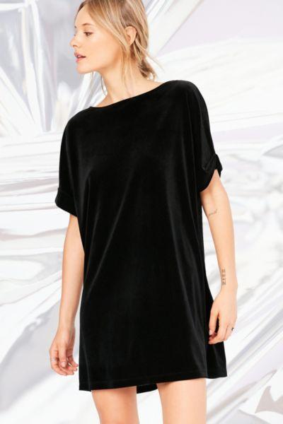 Urban Outfitters Silence + Noise Velvet Boat-neck Mini Dress