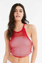Urban Outfitters Out From Under Gwen Fishnet Cropped Tank Top,red,l