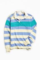 Urban Outfitters Vintage Vintage Periwinkle + Yellow Stripe Rugby Shirt