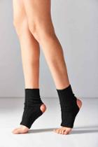 Urban Outfitters Out From Under Ribbed Yoga Sock,black,one Size