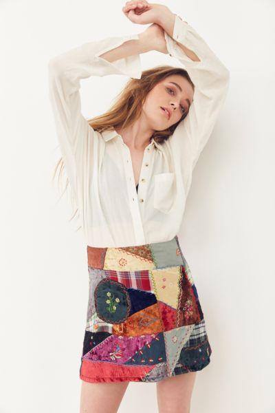 Ecote Briana Patchwork Mini Skirt