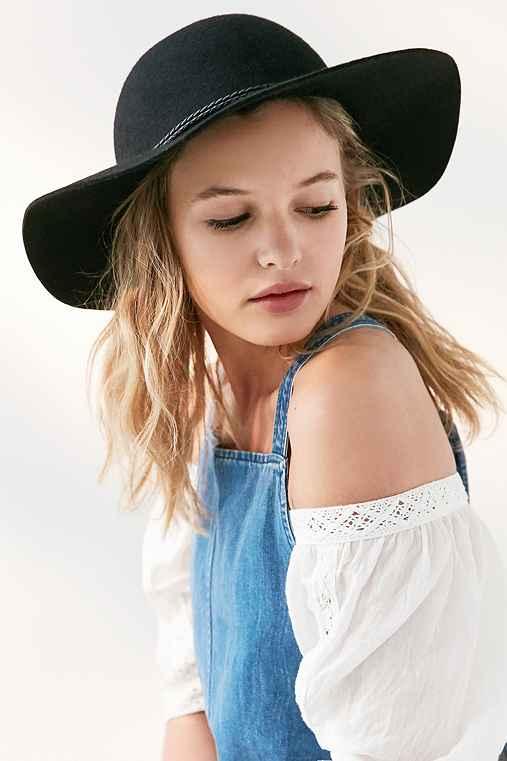 Urban Outfitters Bdg Wool Floppy Hat,black,one Size