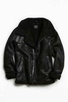 Urban Outfitters Uo Faux Shearling B-3 Bomber Jacket,black,xl