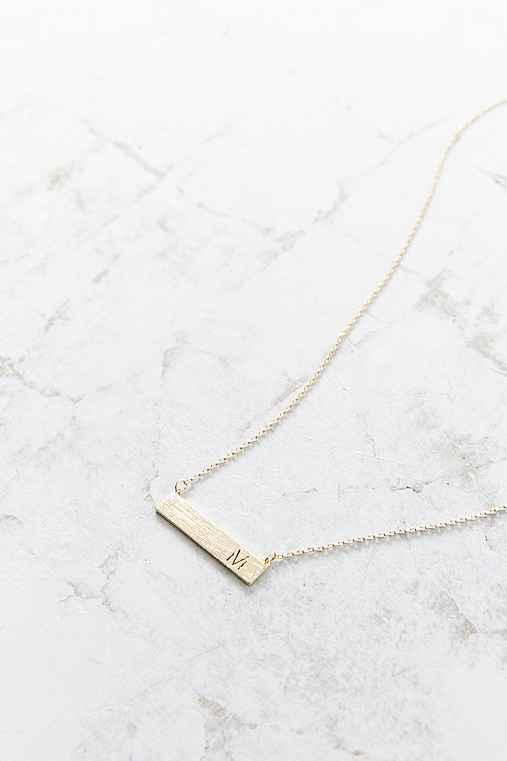 Urban Outfitters Initial Bar Necklace,m,one Size