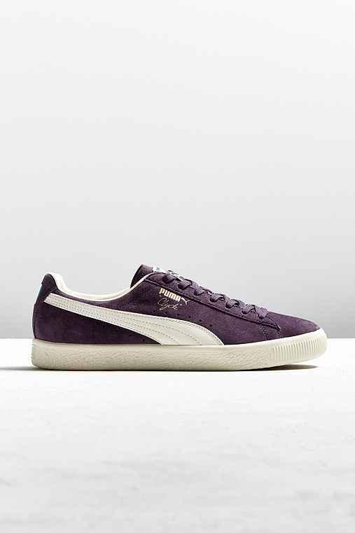 Urban Outfitters Puma Clyde Premium Core Sneaker,purple,10.5