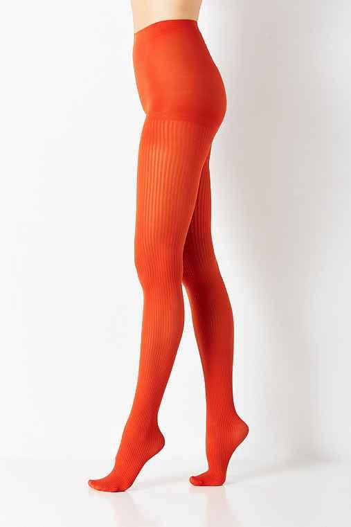 Urban Outfitters Basic Sheer Ribbed Tight,red,m/l