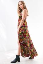 Urban Outfitters Ecote Lilyhandra Floral Velvet Burnout Maxi Dress