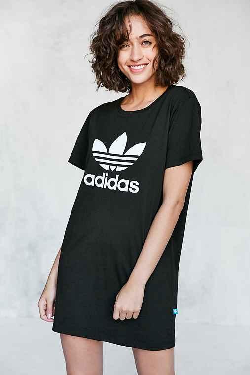 Urban Outfitters Adidas Originals Trefoil Oversized T-shirt Mini Dress,black,xs