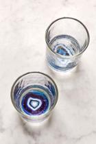 Urban Outfitters Geode Bottom Glasses Set,blue,one Size