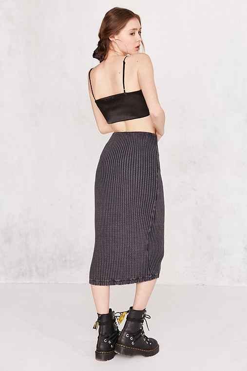 Urban Outfitters Silence + Noise Bubble Rib Bodycon Midi Skirt,grey,l