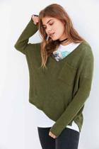 Urban Outfitters Bdg Blake V-neck Pocket Pullover Sweater,green,xs