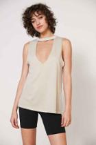Urban Outfitters Silence + Noise Cut It Out Muscle Tank Top,taupe,xs